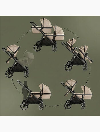 Passeggino gemellare 2in1 Duo, adatto anche come passeggino per fratelli – babyGo