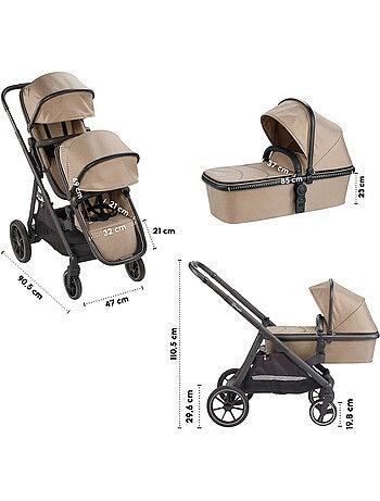 Passeggino gemellare 2in1 Duo, adatto anche come passeggino per fratelli – babyGo