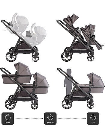 Passeggino gemellare 2in1 Duo, adatto anche come passeggino per fratelli – babyGo