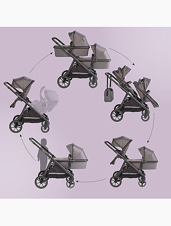 Passeggino gemellare 2in1 Duo, adatto anche come passeggino per fratelli – babyGo