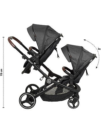 Passeggino gemellare 2in1 Twinner, adatto anche come passeggino per fratelli – babyGo