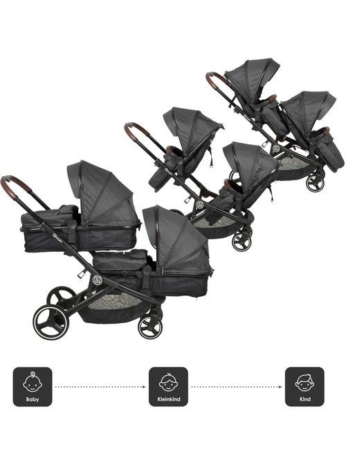 Passeggino gemellare 2in1 Twinner, adatto anche come passeggino per fratelli – babyGo - Kiabi Passeggino gemellare 2in1 Twinner, adatto anche come passeggino per fratelli – babyGo - Kiabi