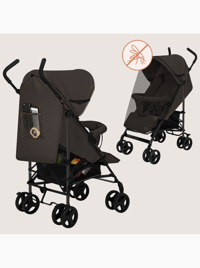 Passeggino Leggero Compatto LIONELO Elia - Pieghevole - Zanzariera - 6-36 Mesi Marrone - Kiabi