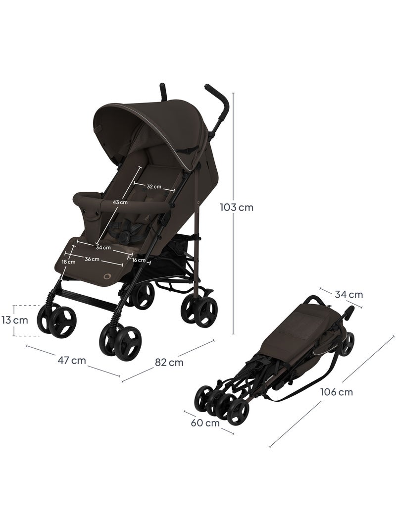 Passeggino Leggero Compatto LIONELO Elia - Pieghevole - Zanzariera - 6-36 Mesi Marrone - Kiabi