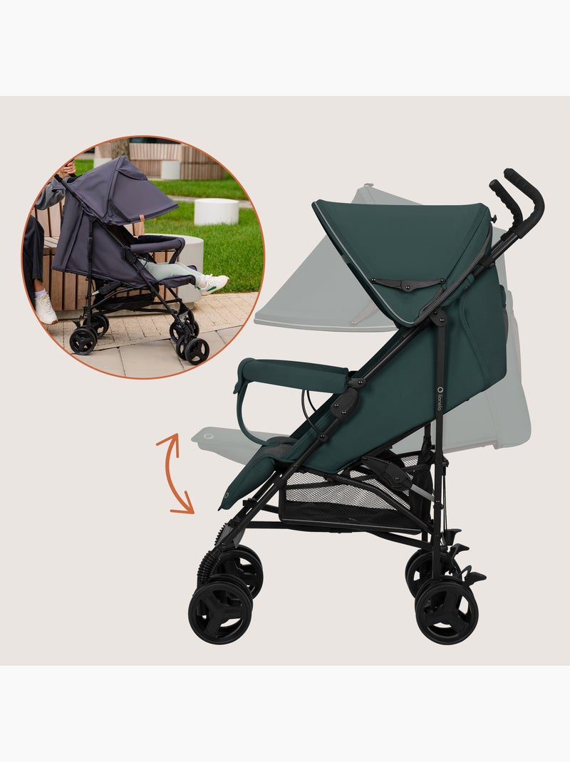Passeggino Leggero Compatto LIONELO Elia - Pieghevole - Zanzariera - 6-36 Mesi Nero Verde - Kiabi