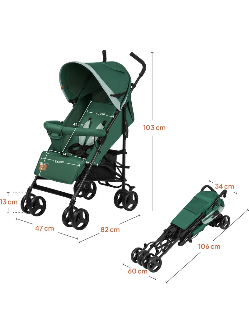 Passeggino Leggero Compatto LIONELO Elia - Pieghevole - Zanzariera - 6-36 Mesi Verde - Kiabi