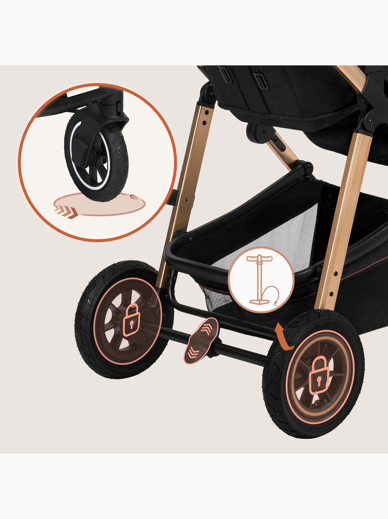 Passeggino LIONELO Amber 2 in 1 - Passeggino, navicella, borsa e accessori - Fino a 22 kg Nero - Kiabi