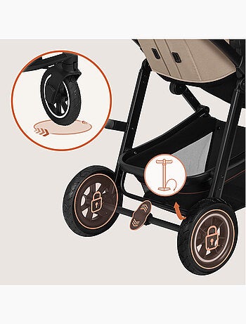 Passeggino LIONELO Amber 3 in 1 - 0-22 kg - Passeggino, navicella, seggiolino auto, borsa e accessor