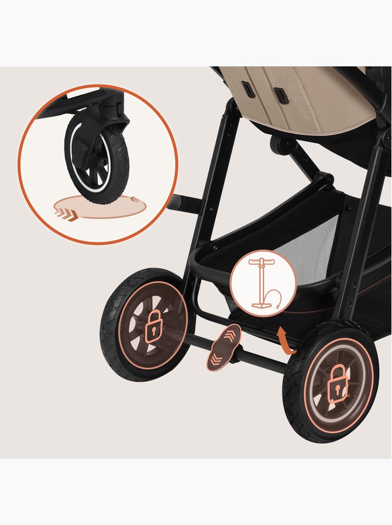Passeggino LIONELO Amber 3 in 1 - 0-22 kg - Passeggino, navicella, seggiolino auto, borsa e accessor Beige - Kiabi