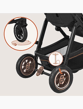 Passeggino LIONELO Amber 3 in 1 - 0-22 kg - Passeggino, navicella, seggiolino auto, borsa e accessor