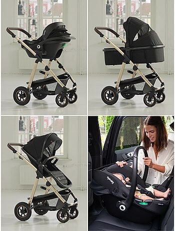 Passeggino LIONELO Amber 3 in 1 - 0-22 kg - Passeggino, navicella, seggiolino auto, borsa e accessor