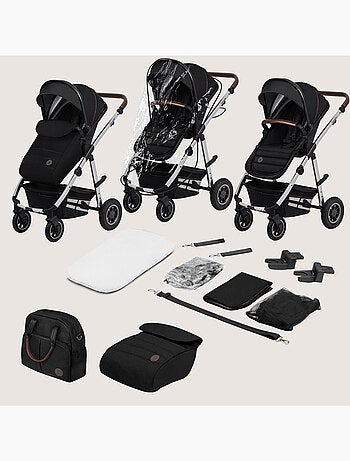 Passeggino LIONELO Amber 3 in 1 - 0-22 kg - Passeggino, navicella, seggiolino auto, borsa e accessor