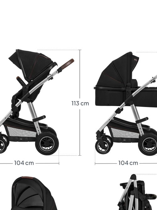 Passeggino LIONELO Amber 3 in 1 - 0-22 kg - Passeggino, navicella, seggiolino auto, borsa e accessor - Kiabi