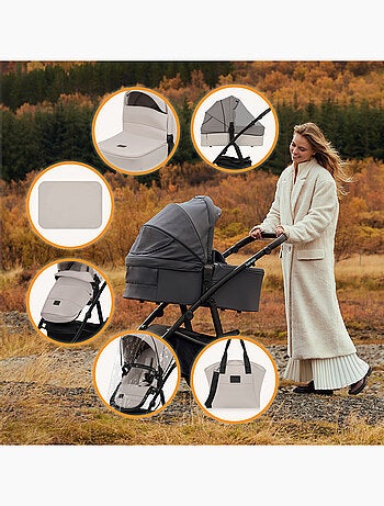 Passeggino LIONELO Amber Plus 2 in 1 - Passeggino, navicella, borsa e accessori