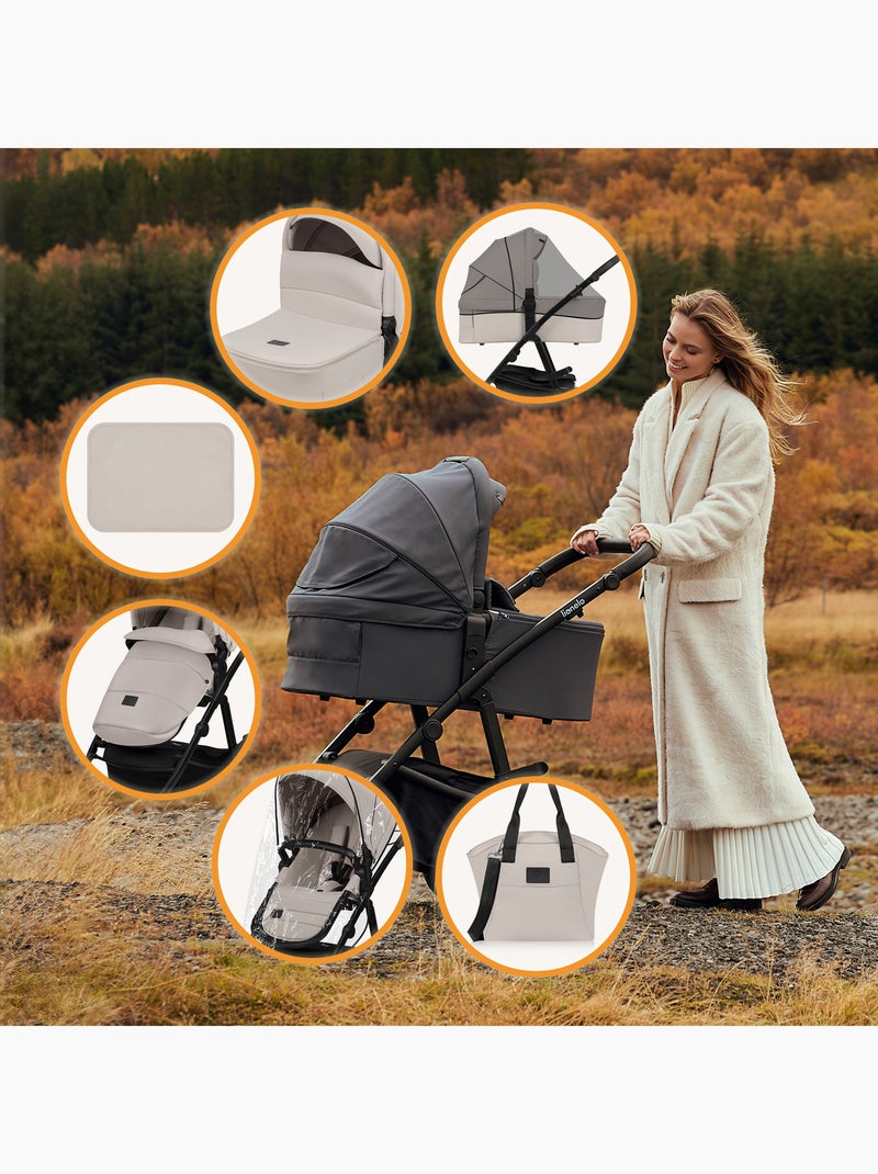 Passeggino LIONELO Amber Plus 2 in 1 - Passeggino, navicella, borsa e accessori Beige - Kiabi