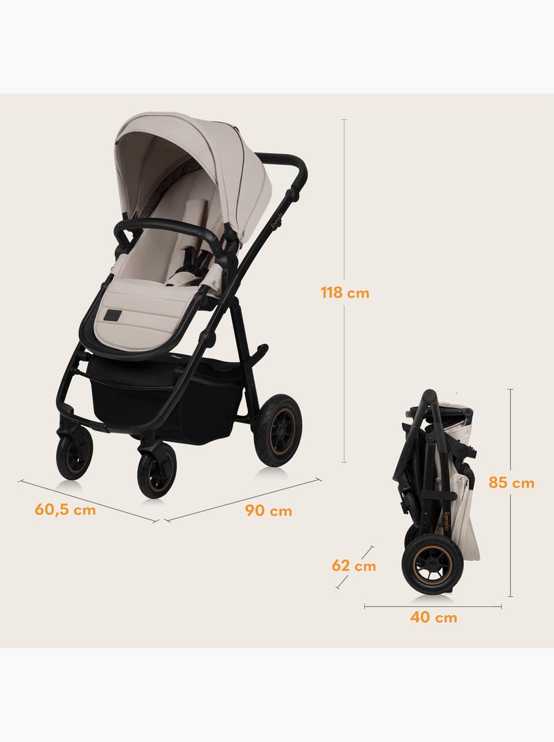 Passeggino LIONELO Amber Plus 2 in 1 - Passeggino, navicella, borsa e accessori Beige - Kiabi