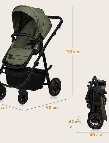 Passeggino LIONELO Amber Plus 2 in 1 - Passeggino, navicella, borsa e accessori