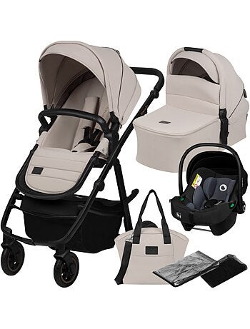 Passeggino LIONELO Amber Plus 3 in 1: passeggino, navicella, seggiolino auto, borsa e accessori