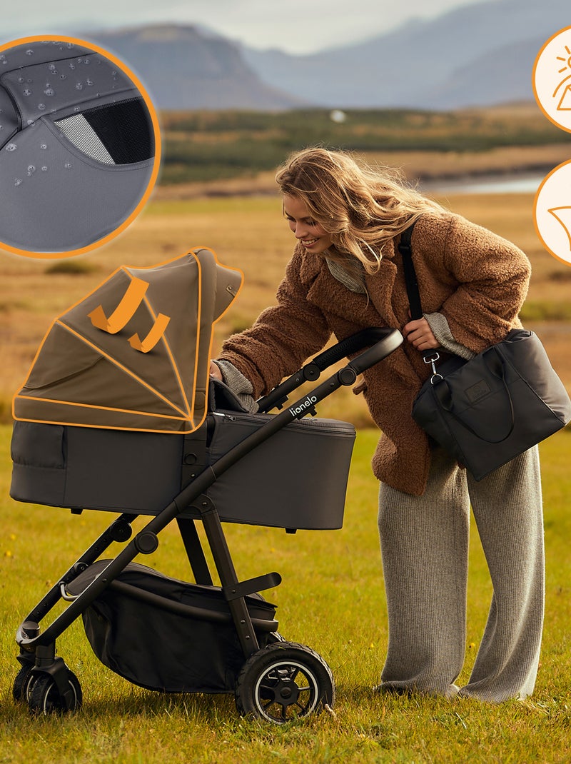 Passeggino LIONELO Amber Plus 3 in 1: passeggino, navicella, seggiolino auto, borsa e accessori Grigio - Kiabi