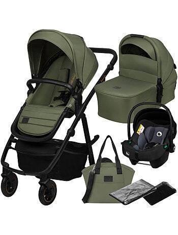 Passeggino LIONELO Amber Plus 3 in 1: passeggino, navicella, seggiolino auto, borsa e accessori