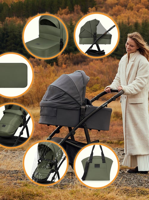 Passeggino LIONELO Amber Plus 3 in 1: passeggino, navicella, seggiolino auto, borsa e accessori - Kiabi
