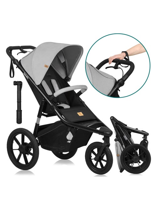 Passeggino LIONELO Azura All-Terrain - Sportivo - Fino a 22 kg - Doppio freno - Pompa inclusa - Kiabi