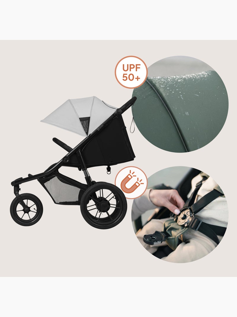 Passeggino LIONELO Azura All-Terrain - Sportivo - Fino a 22 kg - Doppio freno - Pompa inclusa Grigio - Kiabi
