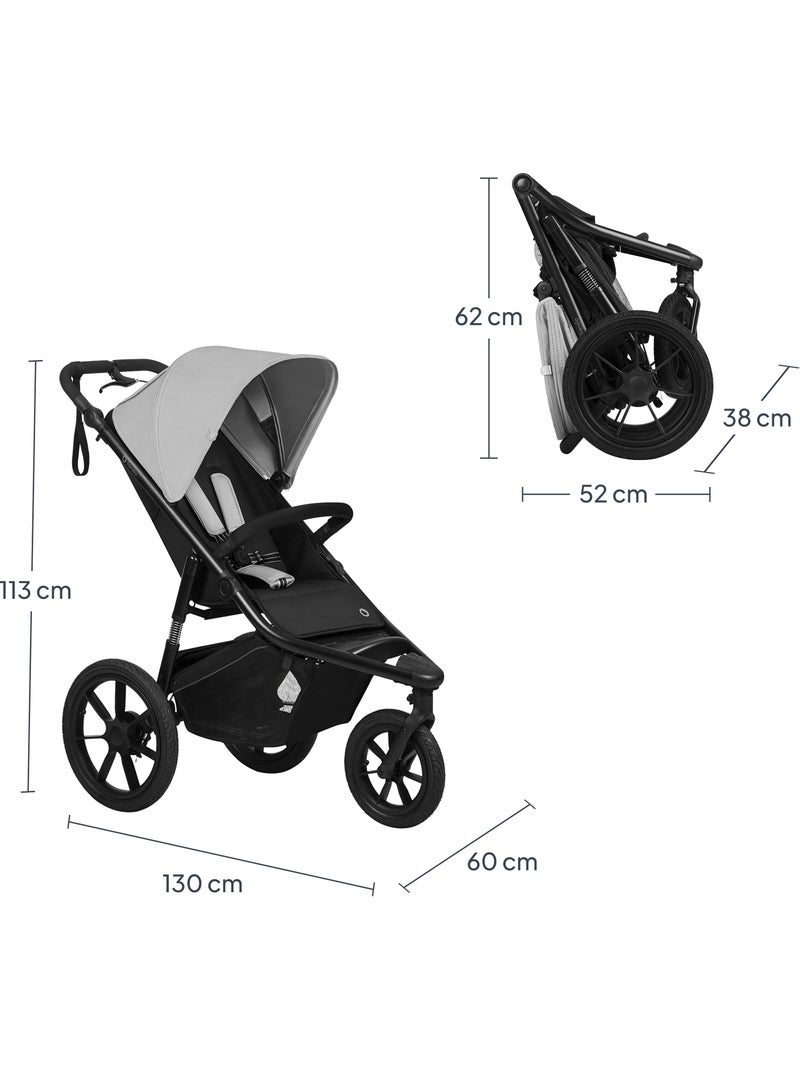 Passeggino LIONELO Azura All-Terrain - Sportivo - Fino a 22 kg - Doppio freno - Pompa inclusa Grigio - Kiabi