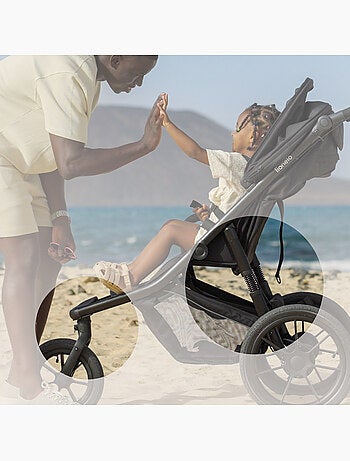 Passeggino LIONELO Azura All-Terrain - Sportivo - Fino a 22 kg - Doppio freno - Pompa inclusa