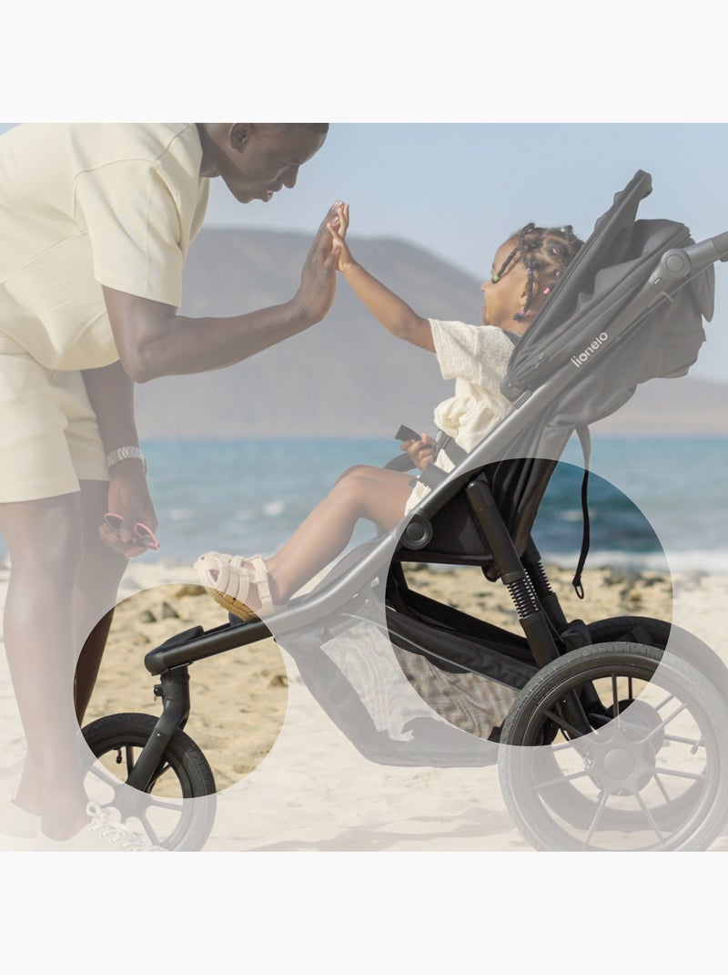 Passeggino LIONELO Azura All-Terrain - Sportivo - Fino a 22 kg - Doppio freno - Pompa inclusa Nero - Kiabi