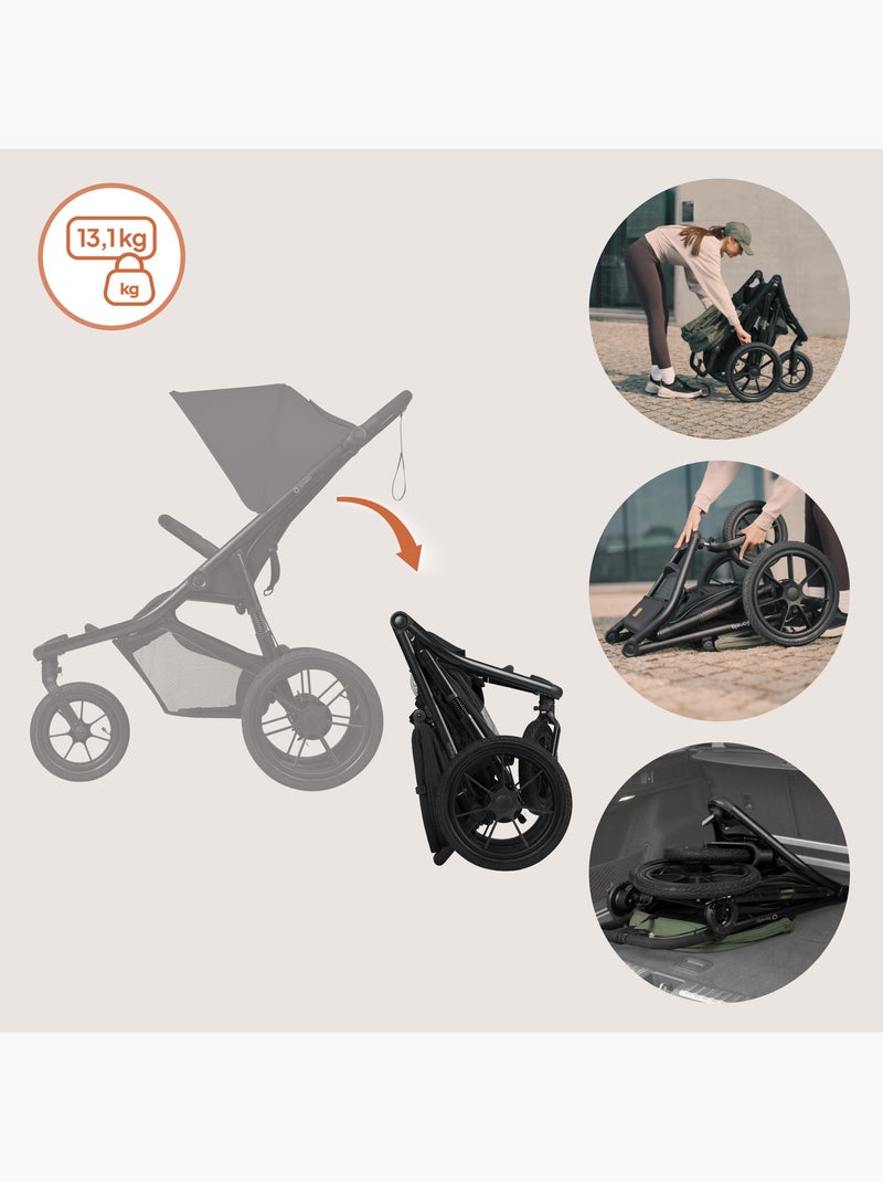 Passeggino LIONELO Azura All-Terrain - Sportivo - Fino a 22 kg - Doppio freno - Pompa inclusa Nero - Kiabi