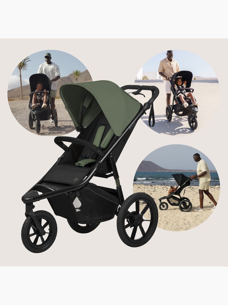 Passeggino LIONELO Azura All-Terrain - Sportivo - Fino a 22 kg - Doppio freno - Pompa inclusa Verde - Kiabi