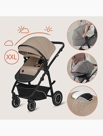 Passeggino LIONELO Bianka 4 in 1 - Passeggino + Navicella + Seggiolino Auto + Base ISOFIX