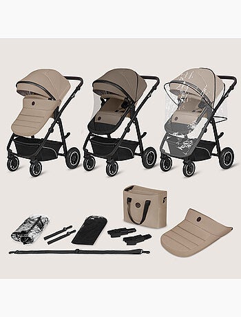 Passeggino LIONELO Bianka 4 in 1 - Passeggino + Navicella + Seggiolino Auto + Base ISOFIX