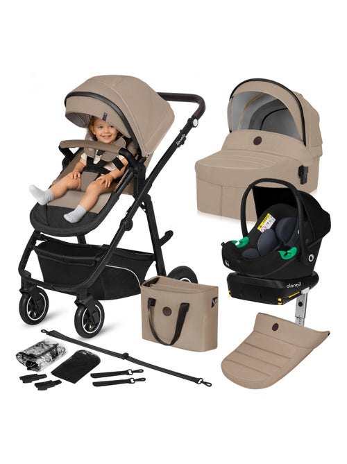 Passeggino LIONELO Bianka 4 in 1 - Passeggino + Navicella + Seggiolino Auto + Base ISOFIX - Kiabi