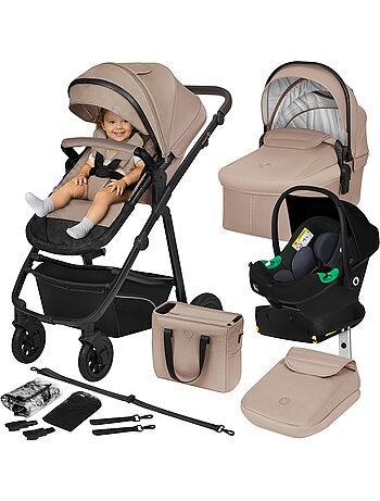Passeggino LIONELO Bianka 4 in 1 - Passeggino + Navicella + Seggiolino Auto + Base ISOFIX
