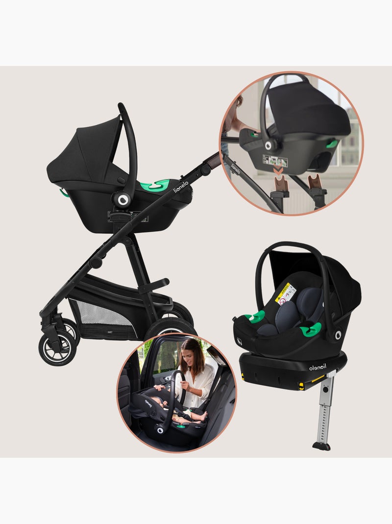 Passeggino LIONELO Bianka 4 in 1 - Passeggino + Navicella + Seggiolino Auto + Base ISOFIX Beige naturale - Kiabi