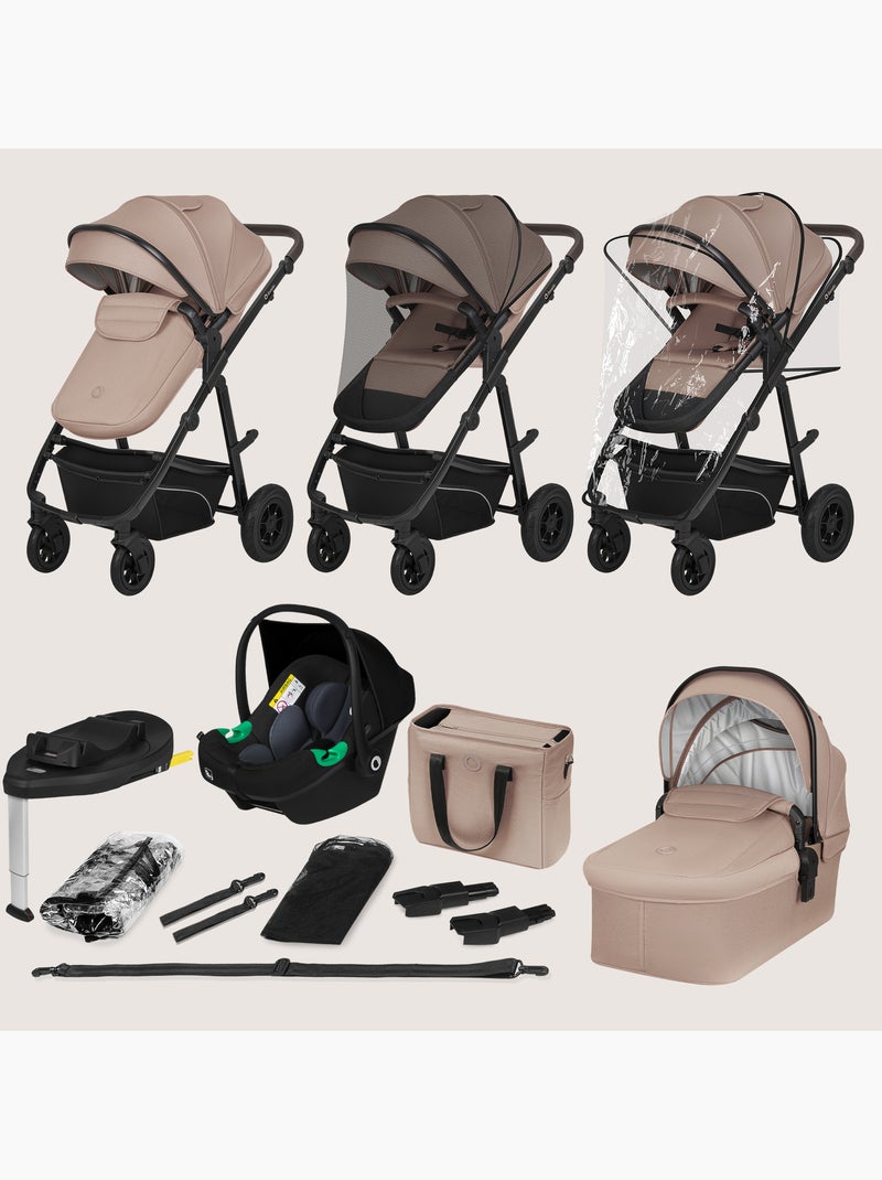 Passeggino LIONELO Bianka 4 in 1 - Passeggino + Navicella + Seggiolino Auto + Base ISOFIX Beige naturale - Kiabi