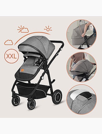Passeggino LIONELO Bianka 4 in 1 - Passeggino + Navicella + Seggiolino Auto + Base ISOFIX
