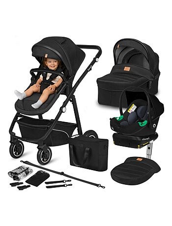 Passeggino LIONELO Bianka 4 in 1 - Passeggino + Navicella + Seggiolino Auto + Base ISOFIX