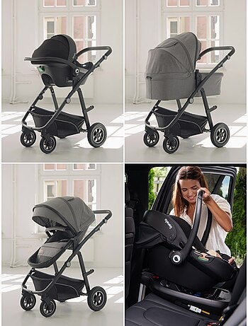 Passeggino LIONELO Bianka 4 in 1 - Passeggino + Navicella + Seggiolino Auto + Base ISOFIX