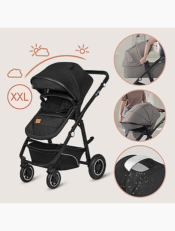Passeggino LIONELO Bianka 4 in 1 - Passeggino + Navicella + Seggiolino Auto + Base ISOFIX