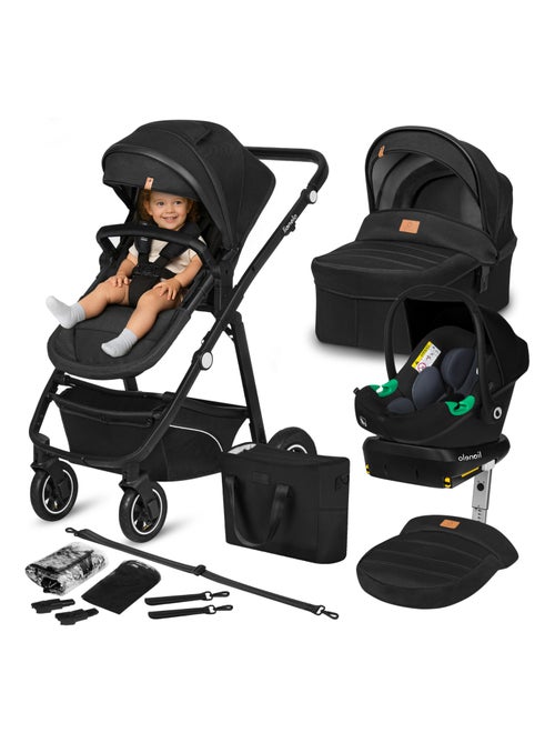 Passeggino LIONELO Bianka 4 in 1 - Passeggino + Navicella + Seggiolino Auto + Base ISOFIX - Kiabi