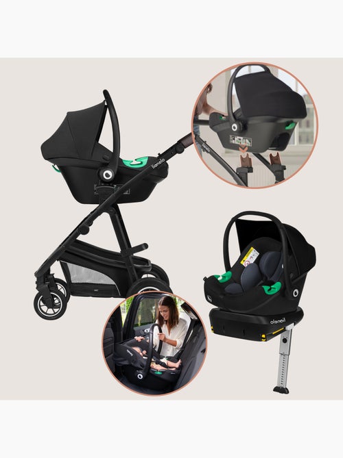 Passeggino LIONELO Bianka 4 in 1 - Passeggino + Navicella + Seggiolino Auto + Base ISOFIX - Kiabi