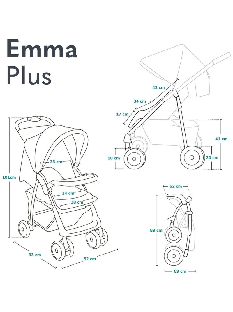 Passeggino LIONELO Emma All-Terrain - 6-36 mesi - Borsa inclusa - Chiusura rapida Beige - Kiabi