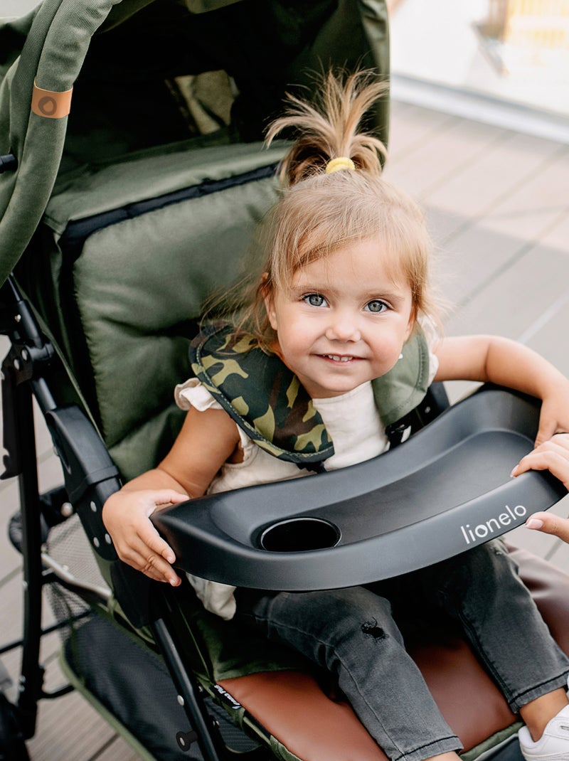 Passeggino LIONELO Emma All-Terrain - 6-36 mesi - Borsa inclusa - Chiusura rapida Nero Verde Nero - Kiabi