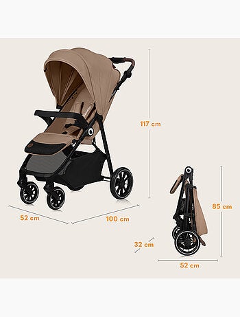 Passeggino LIONELO Emma One All-Terrain - Chiusura rapida - Ruote grandi - 6-48 mesi