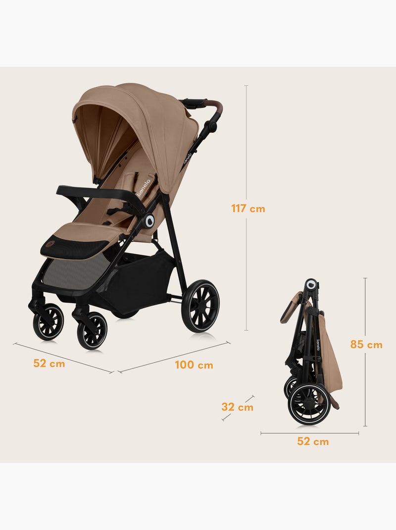 Passeggino LIONELO Emma One All-Terrain - Chiusura rapida - Ruote grandi - 6-48 mesi Beige - Kiabi
