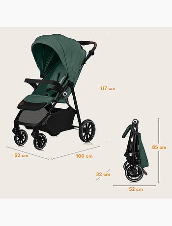 Passeggino LIONELO Emma One All-Terrain - Chiusura rapida - Ruote grandi - 6-48 mesi