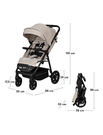 Passeggino LIONELO Iva All-Terrain - Materiale Premium - Fino a 22 kg - Ampio Spazio